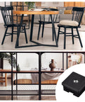 Four Pack M8 Threaded Inserts For One And A Half Inch Square Tube Black Plastic Plug Caster Inserts with image of chairs and table.