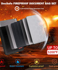 Fireproof Document Bag With Organizer Travel Case 5200F Insulation Heat And Water Resistant Eight Layer Safe Storage.