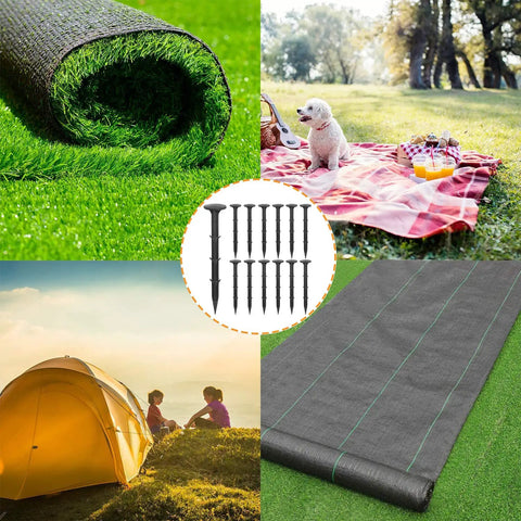 80 Pack Plastic Lawn Stakes Six Inch Ground Anchors Spikes Heavy Duty For Lawn Edging Weed Fabric Tarp Christmas Yard Decor Artificial Turf Camping Tent