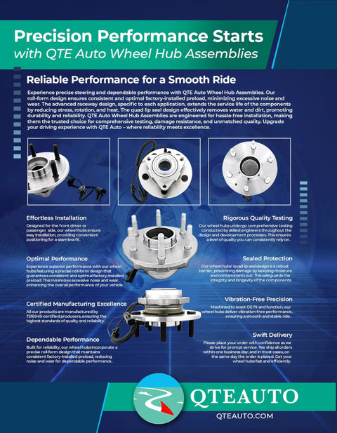 Rear Wheel Hub Bearing Assembly For 2009-2018 Toyota Corolla, 2009-2010 Pontiac Vibe, 2009-2018 Toyota Matrix infographic