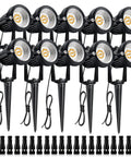 Brighten Your Outdoor Space With A 10 Pack Low Voltage LED Landscape Lights 7W 900LM Waterproof Garden Path Spike Stand Spotlight Set Warm White 2700K 12V Plug And Play Connectors