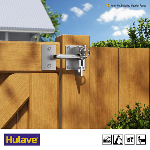 Tough As Nails Gravity Self Locking Fence Gate Latch Heavy Duty Silver Stainless Privacy Hardware Real Deal on wooden gate.