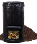 Outdoor Compost Bin For Garden 34 Gallon Reusable Yard Waste Bag Big Capacity For Kitchen Scraps Leaves Weeds Plant Waste Black Durable