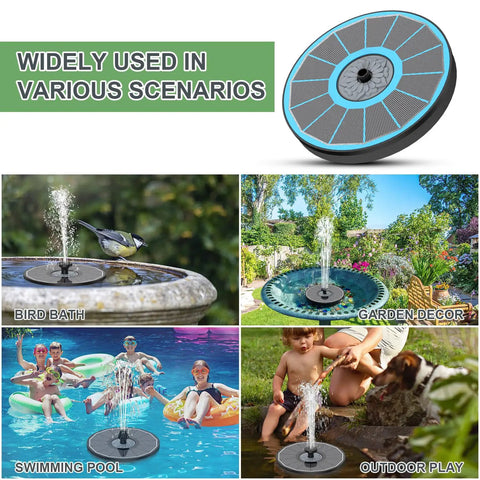 Solar Bird Bath Fountain With Glass Panel And Direct Sunlight Power High Efficiency 3.5W Water Pump for garden decor