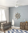 Modern nursery with 52 Inch Indoor Ceiling Fan With LED Lights Fresh White, Pull Chain, 5 Blades, Standard Mount, Quiet Airflow