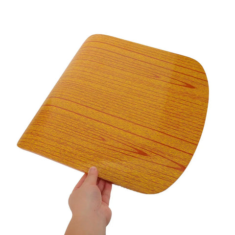 Built Different Orange Wood Stool Seat Repair Board, heavy duty wood panel for chair, sturdy replacement design.