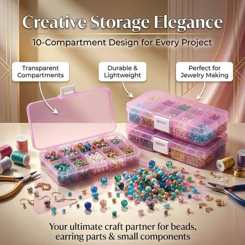 Stackable Storage Box Set For Home Office And Workshop Grab And Go 15 Grid Desktop Organizer For Small Parts Crafts And Hardware Huge Capacity Value Pack With See Through Compartments Durable Build Ideal For Nails Screws Beads And Tiny Bits