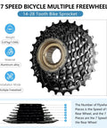 7 Speed Freewheel 14-28T Screw-On For Mountain And Folding Bikes Tourney Comparable displayed with details