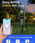 Top Notch Six Outlet Outdoor Smart Power Stake Timer Offering Slick Wifi Setup And No Fuss Voice Control Synced With Alexa And Google Home For Plug And Play Yard Automation And Garden Light Scheduling with smartphone.