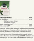 Top Shelf 4 Quart Indoor Plant Potting Mix Loaded With Fast Feeding Fertilizer, nutrient analysis and details on packaging.