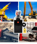12V DC Single Acting Hydraulic Pump with 15 Quart Reservoir for Dump Trailers and Car Lifting in Metal Housing 3200 PSI