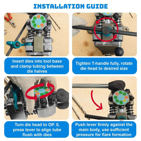 Installation guide for Pro Grade Brake Line Flaring Tool Kit For Automotive Tubing 45 Degree Single Double And Bubble Flares Fits