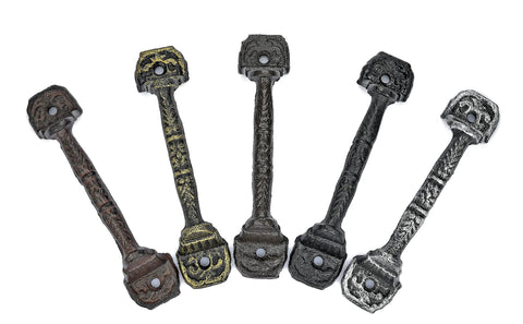 Sliding Barn Door Handles Set Of 4 In Dark Brown Cast Iron With Vintage Rustic Finish Long Gate Pulls variety
