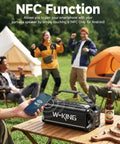 90W Peak Portable Bluetooth Speaker With Beastly Bass Subwoofers And Punchy HD Sound, IPX6 Waterproof by a campfire