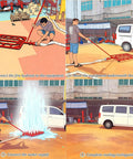 Illustration showing steps to use Heavy Duty Vehicle Chassis Cooling System With Multi Nozzle Fire Suppression Kit for cooling.