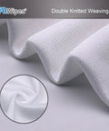 Close-up of white AAWipes 4x4 in cleanroom polyester wipe, double-knit, laser-sealed edge