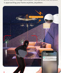 Clear Shot 4K Indoor Security Camera And Pet Watcher With 360 Pan Tilt Two Way Audio shows real-time alerts on phone.