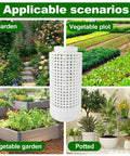 Two Pack Inground Worm Composters For Home Gardens And Raised Beds Worm Farm Bin Kit For Garden Use Reduces Food Waste Easy Lid Access Durable Outdoor Composting System displayed in different garden scenarios.