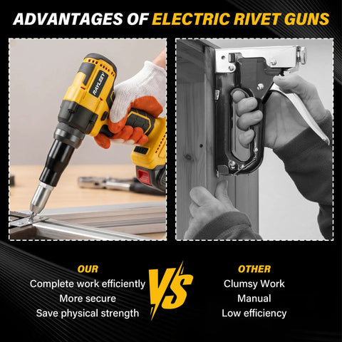 Real Deal Brushless Cordless Rivet Gun Built Tough For Pro Contractors Who Want A Smooth Operator Power Tool demonstrating efficient use.
