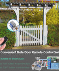 433MHz Universal Wireless Remote Control Switch Kit For 12V DC 1 Channel RF Relay Receiver Module Includes 5 Transmitters EV1527 Learning Code Remote System With Stable Signal Great Range Through Walls And Doors, gate lock use
