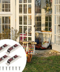 Heavy Double Wheel Sash Rollers For Sliding Windows And Patio Doors with screws in front of double glass doors.