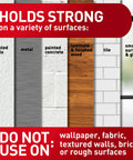 Damage Free Round Cord Clips Set With 13 Clear Clips And 16 Strips For No Tools Wall Mounting on various surfaces