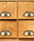 Retro Copper Finish Iron Cabinet Pulls 10 Pack Sturdy Drawer Handles Great Grip Easy Install Heavy Duty Kitchen Hardware on wooden drawers.