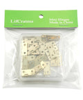 Nifty Mini Brass Hinges 18 X 15 Mm Bulk Pack Of 30 Rock Solid Vintage Hardware in clear packaging.