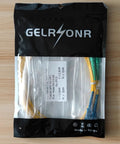 High Octane SC To Singlemode Simplex Fiber Optic Patch Cable 2 Meter 2 Pack in packaging, yellow and green cables visible.