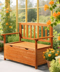 Outdoor Storage Bench With Seating For Two Weatherproof Cedar Wood Deck Box Loveseat 2 Person Patio Bench With Storage Waterproof Slats