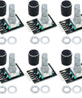 Six Pack 360 Degree Rotary Encoder Module With Push Button Knob Cap For Arduino Raspberry Pi ESP32 STM, 20 Pulses Per Revolution