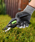 Three Pair Level Five Cut Resistant Gloves With Nitrile Coated Grip pruning plants with secateurs.