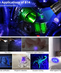 365nm UV Black Light Flashlight, 20W Rechargeable for pet urine, mineral traces, blood stain tracking and various applications