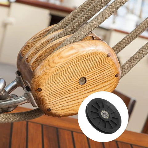Rock Solid Heavy Duty Black Nylon Cable Pulley Wheel With Bearing Steel Core Groove Idler Design 100mm Outer Span By 10mm Bore for industrial use