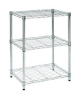 Heavy Duty 3 Tier Adjustable Wire Shelving Unit Slick Chrome Steel Storage Rack For Kitchen Garage Pantry Closet Built Tough To Handle Heavy Loads Up To 250 Lbs Per Shelf Rock Solid Pick 24 By 14 By 30 Inches- chrome wire shelving rack with three open shelves.