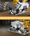 Pro Grade 5 1 2 Inch Cordless Circular Saw With Brushless Motor And 6500 Rpm angle and depth adjustment for precise cutting.