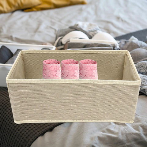 Totally Legit High Capacity Nonwoven Underwear And Sock Organizer Boxes with pink lace holders for laundry sorting.