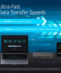 Butter Smooth Thunderbolt 5 Dock For MacBook Pro And Max, 140W Fast Charge, 80Gbps Data Transfer, showing ultra-fast data transfer speeds.