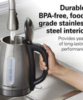 Fast Boil Electric Tea Kettle 1.7 Liter Cordless Water Boiler With 1500 Watts Auto Shutoff And Boil Dry Protection Stainless Steel