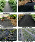Heavy Duty Weed Barrier Landscape Fabric 3.2 Oz Ground Cover 1.4 Ft By 50 Ft Durable Weed Mat installed in gardens and flower beds