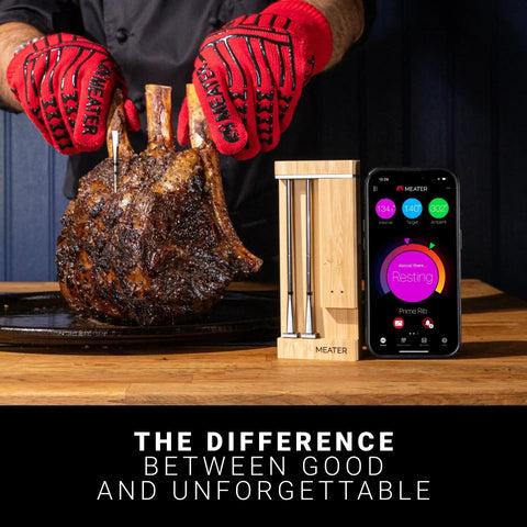 Two Probes Wireless Smart Meat Thermometer For BBQ Oven Grill Smoker And Air Fryer With Two Meats At Once And 1000 Degree Fahrenheit Heat Resistance Long Range Six Sensors And iOS Android App