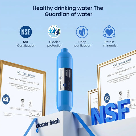 Road Tripper Essential RV And Marine Water Filter Arrives With Flexible Hose Protectors In A Reliable Two Pack, showcasing NSF certification and purification features.
