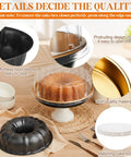 All In One Cake Baking And Transport Kit With Nonstick 9.5 Inch Ring Pan, Five 9 Inch Cake Boards, and Clear Gold Dessert Carrier