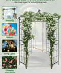 Heavy Duty Garden Pergola Trellis And Wedding Arbor Metal Gazebo Arch For Outdoor Climbing Plants, Backyard Patio Decor