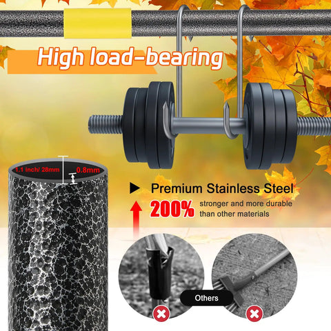 65 Inch Adjustable Leaf Rake With Long Handle And 25 Metal Tines 18 Inch Wide Yard Rake, premium steel handle detail