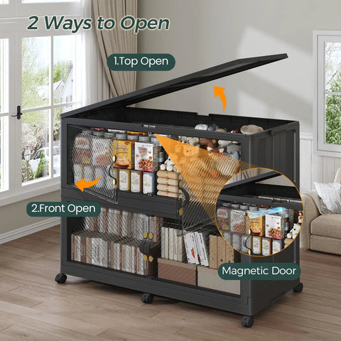 Beefy 1600 Qt Extra Large Stackable Storage Bins With Lid 400 Gal Plastic Closet Organizers And Drawer System with wheels