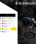 8 Speed Multi Shift Mountain Bike Groupset Beefed Up Kit With Wide Rear Derailleur Shifters Cassette 11 To 42T Chain 116 Link and Shift Housing text.