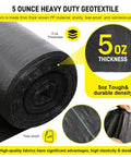 Heavy Duty 5 Oz Landscape Fabric 13x115 Ft Driveway And Weed Barrier For Erosion Control French Drain Garden Landscaping Weed Control Construction Projects Permeable Ground Cover
