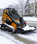 Mini Triangular Track Skid Steer Loader With 23HP Gas Engine And 46 Inch Bucket Stand On Crawler Machine clearing snow