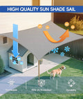 Sun Shade Sail 16x20 Rectangle Permeable Shade Cloth For Outdoor Patio Garden Pergola Backyard Deck Breathable HDPE Canopy Blocks Up To 95 UV Rays Light Gray Durable Easy Install installed over backyard patio